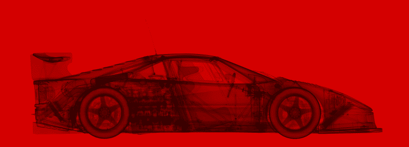 Nick Veasey, 1945 Ferrari F40 GTE Rosso Corsa Red, 2020