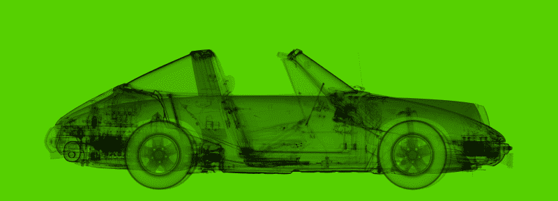 Nick Veasey, 1972 Porsche 911 Targa Light Green, 2020