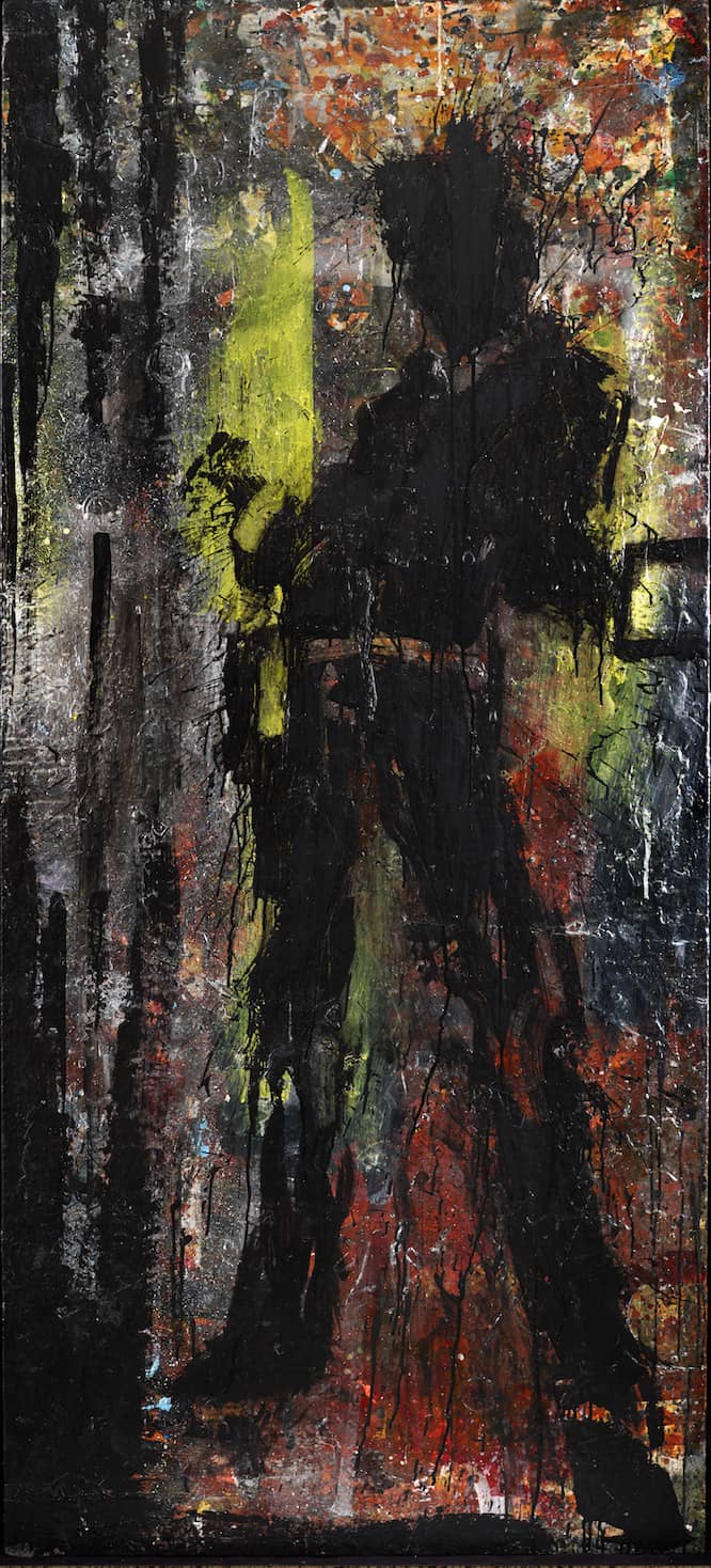 Richard Hambleton, Standing Shadow - Yellow & Red, 2018