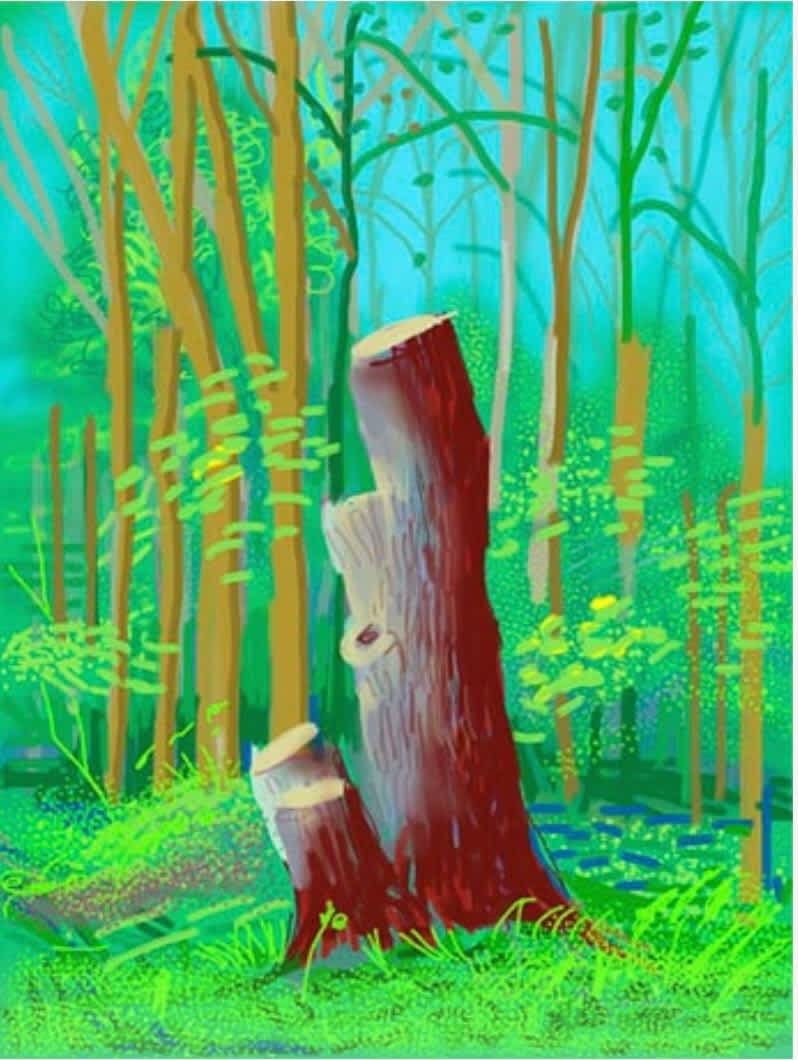 David Hockney, Arrival of Spring in Woldgate, East Yorkshire, 24th April 2011 , 2011