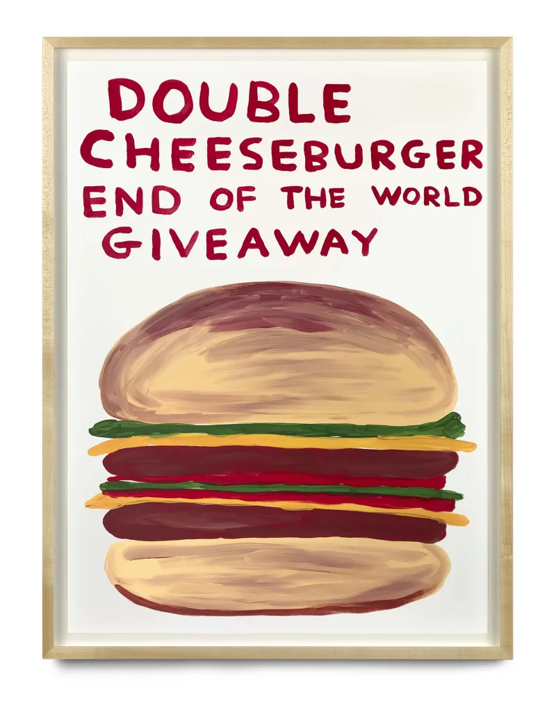 David Shrigley Untitled (Double cheeseburger end of the world giveaway), 2020 Sold Out