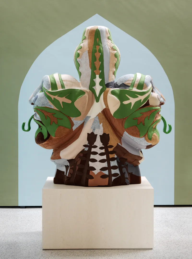 Jonathan Baldock No one had paid them any particular attention, 2023 Polystyrene, felt, cotton thread and ceramic, 190 x 58...