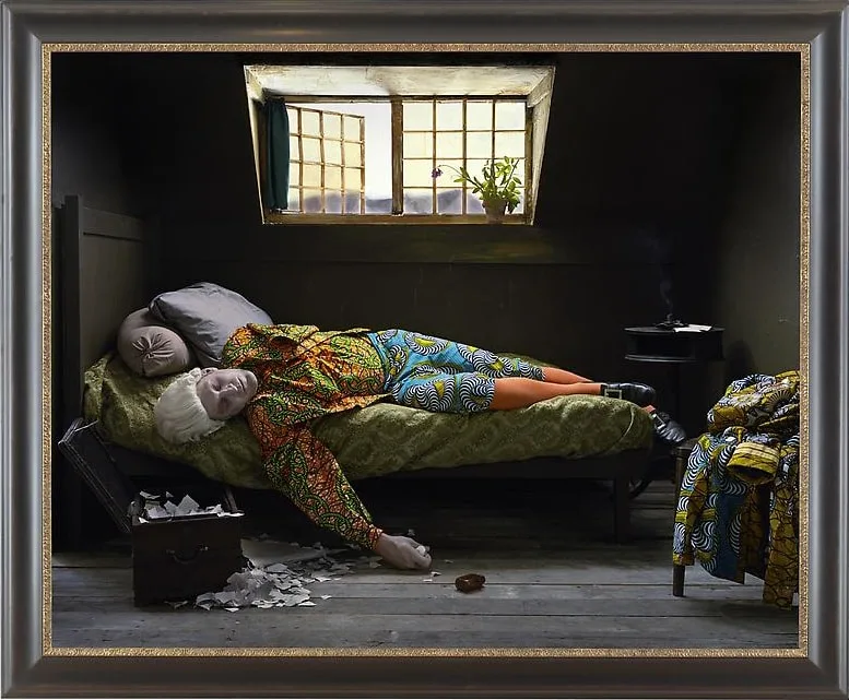 Yinka Shonibare Fake Death Picture (The Death of Chatterton - Henry Wallis), 2011