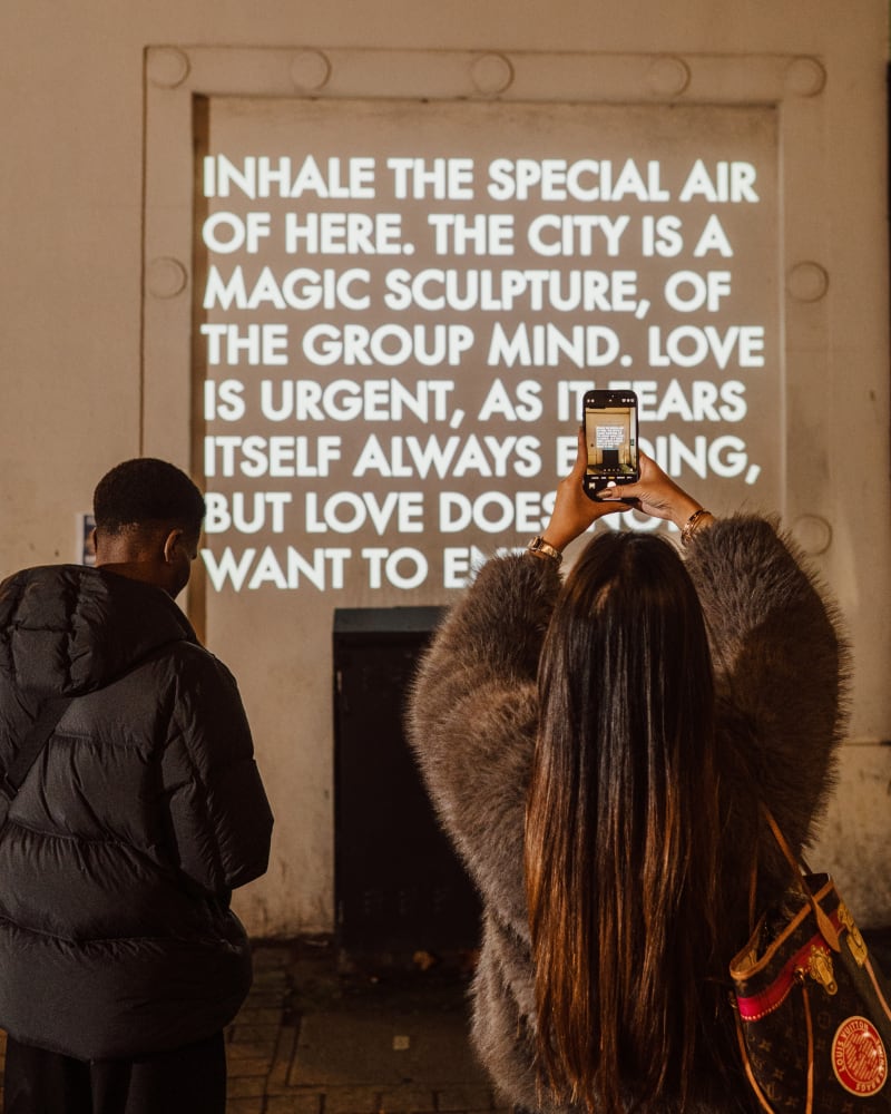 Robert Montgomery's 'Poetry in Lights' A collaboration between Robert Montgomery and People’s Museum Somers Town