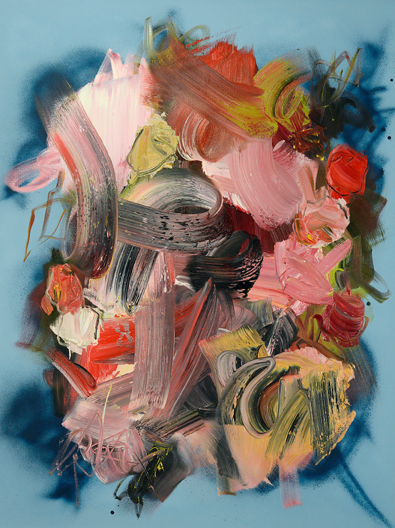 <a href="https://privateviews.artlogic.net/2/dc4114ade09d0d8de59e6b/"><b>Miranda Boulton</b></a>, <i>Stillness Echoes III</i>, 2022, Oil and acrylic spray paint on canvas, 40 1/4 x 32 1/4 x 1 1/2 in.