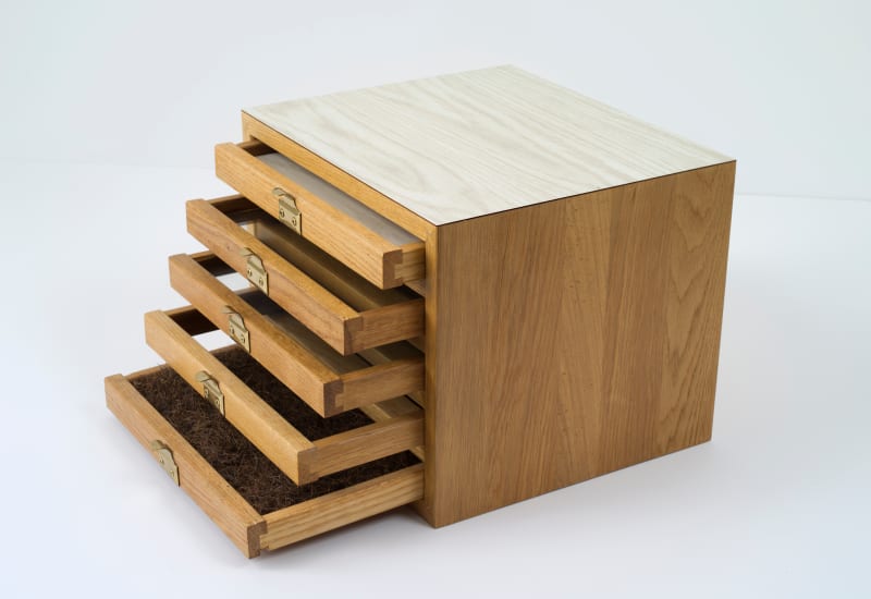 Wooden box with 5 drawers by Richard Artschwager