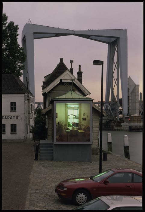 Dennis Adams, 1993. Kalkhaven, Dordrecht, Netherlands. "Squatter’s View.", 1993