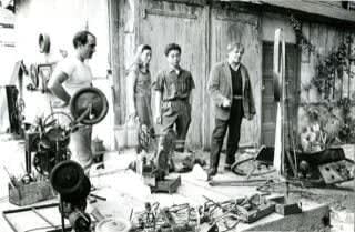 Teruko Yokoi, 1960. Tinguely Studio with Teruko, Sam Francis and Tono