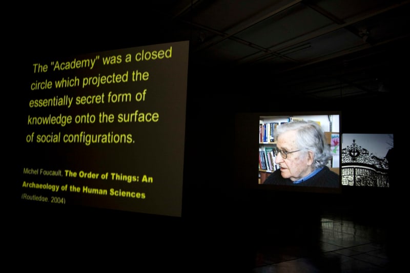 Antoni Muntadas, 2011. About Academia. The Carpenter><Center for the Visual Arts. Harvard University