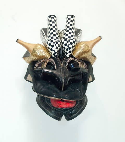 Willie Cole, Big Chief with a Bolden Crown, 2017