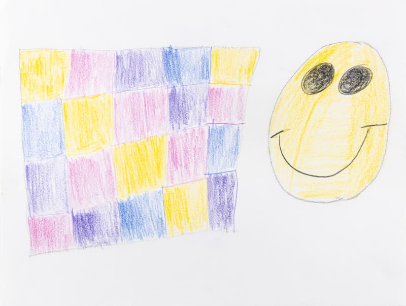 Carol Pyes, Placemat + Smiling Face, 2020