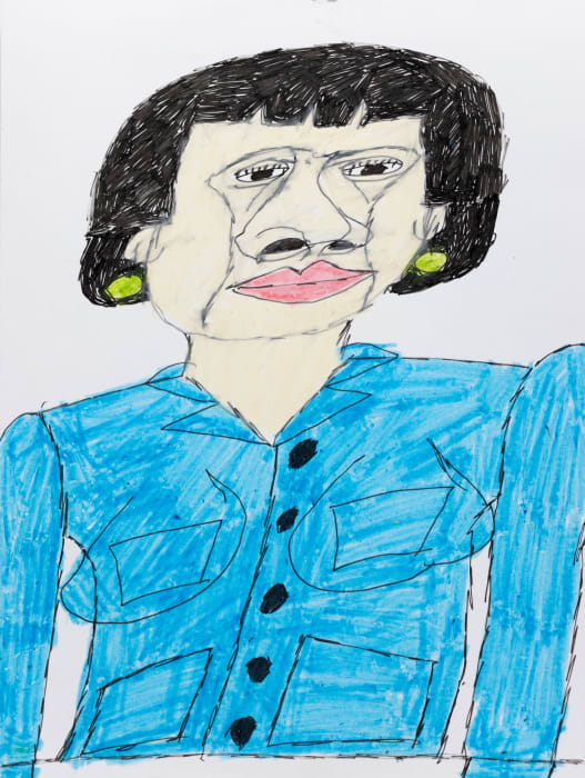 Marvin Young, Untitled (Woman in a blue jacket), 2024