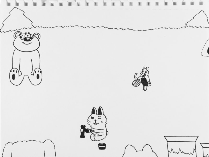 Rocco DiCaro, Untitled (Rabbit, Bird, and Bear) , n.d.