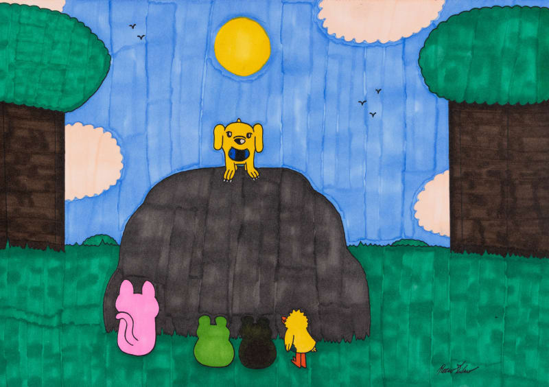 Rocco DiCaro, Pup and His Ball on Top of a Giant Rock , 2024