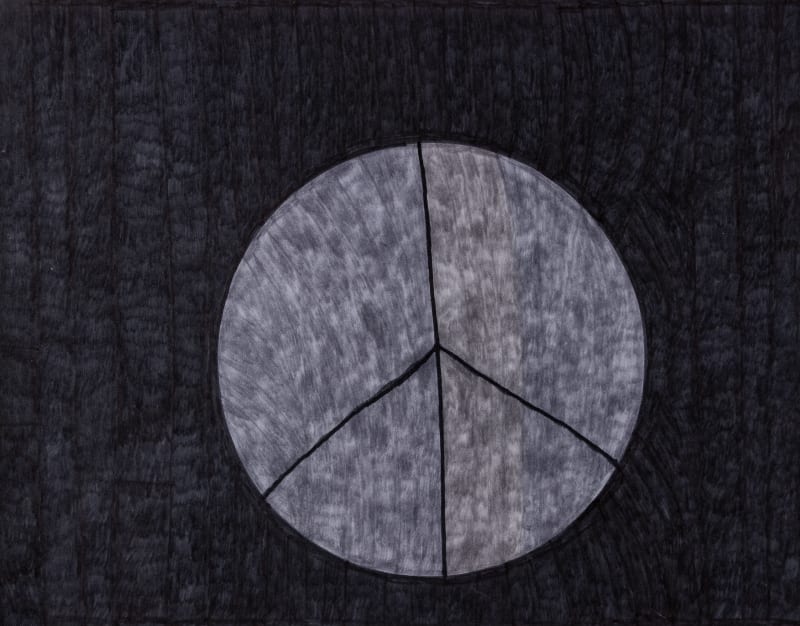 Bill Lilly, Silver and Black Peace Sign, 2022
