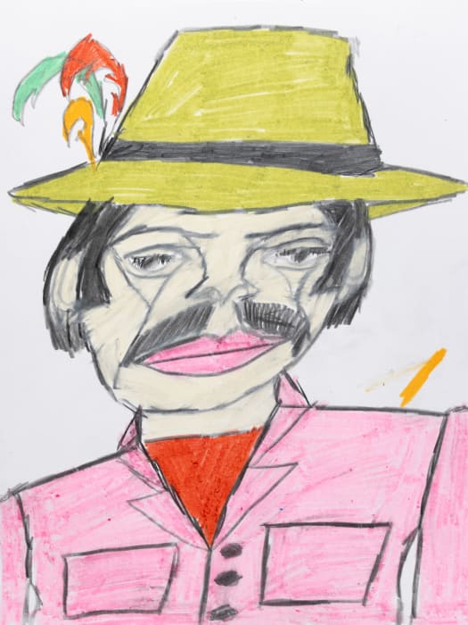Marvin Young, Untitled (Man with chartreuse hat), 2024