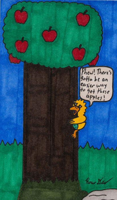 Rocco DiCaro, Feathers' Apple Tree Dilemma, 2024