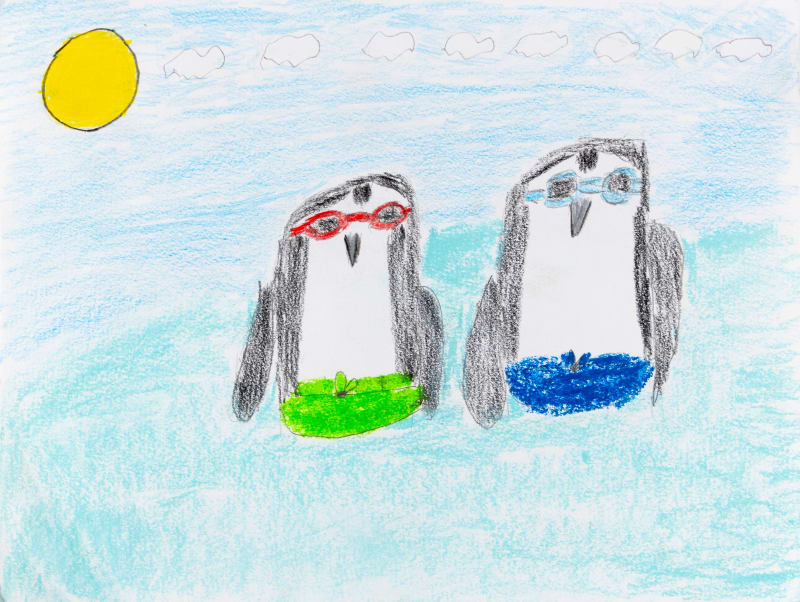 Carol Pyes, Penguins with Sunglasses, 2021