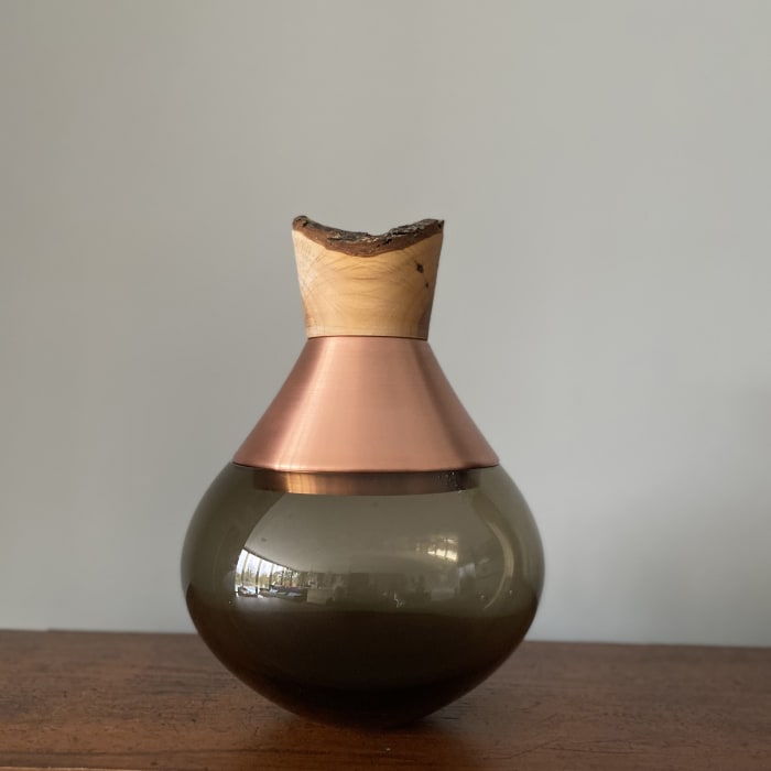 Pia Wustenberg, Small India Stacking Vessel II - Grey and Copper, 2020