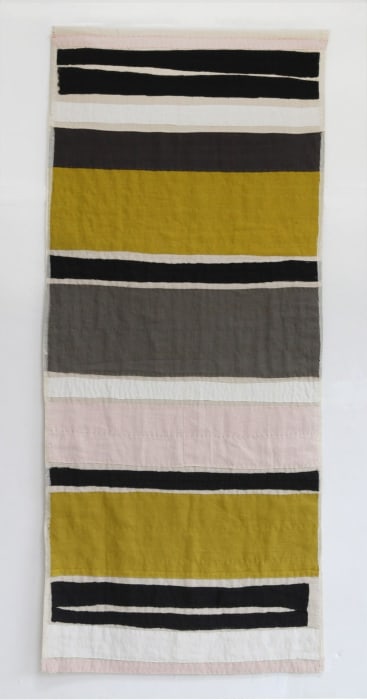 Lavinia Gallie, Ochre, black, and rose stripes, 2024