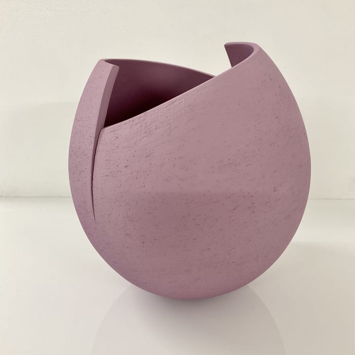 Ashraf Hanna, Rich Pink Cut and Altered Bowl Form, 2022