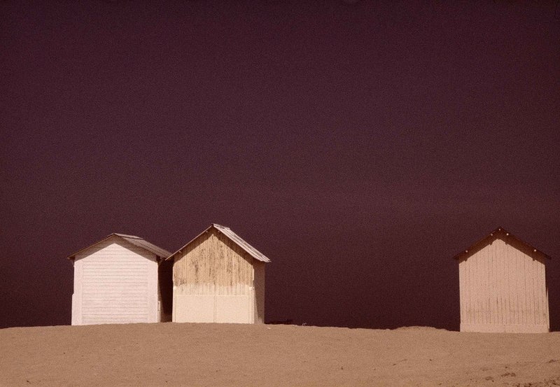 Robert Farber, Two Cabanas (and One Alone), Normandy, France