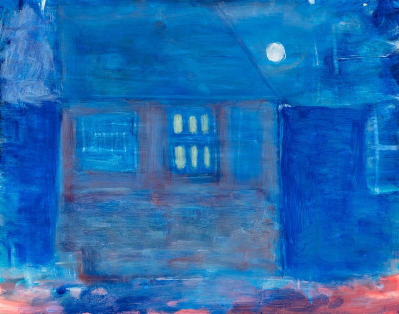 Frances Hynes, House, Ocean, Moon, Evening Walk, Pemaquid, 2022