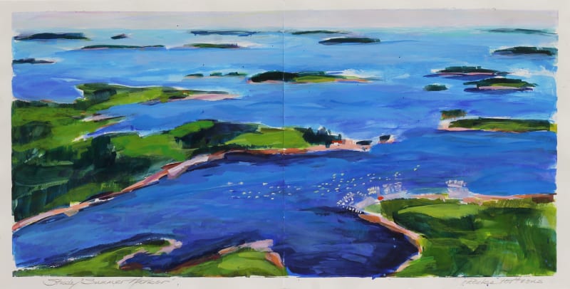 Phoebe Porteous, Study for Summer Harbor (Aerial View Freeport)