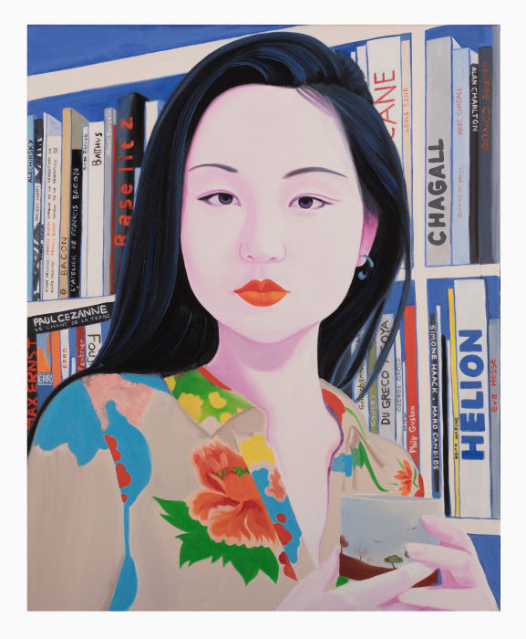 FREDERIC LEGLISE, Jiali Having Tea In My Library, 2022