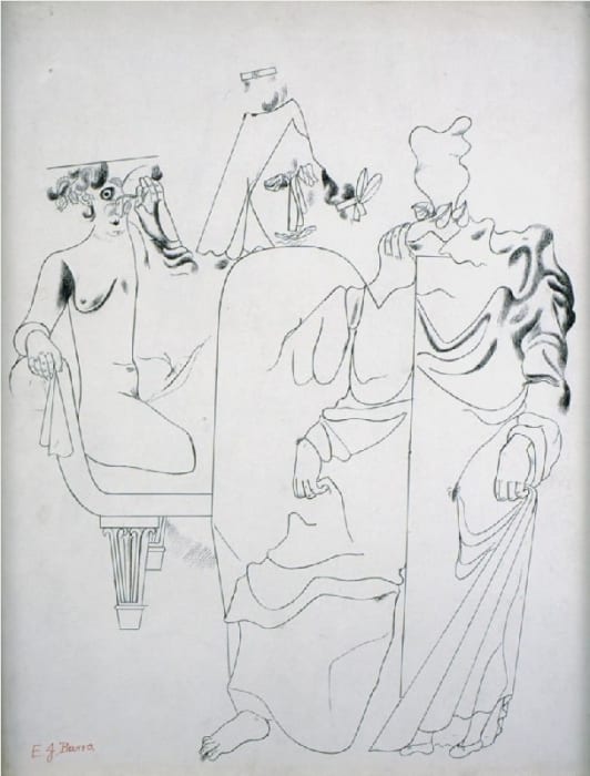 Edward Burra, Figure Composition (Three Figures), 1933