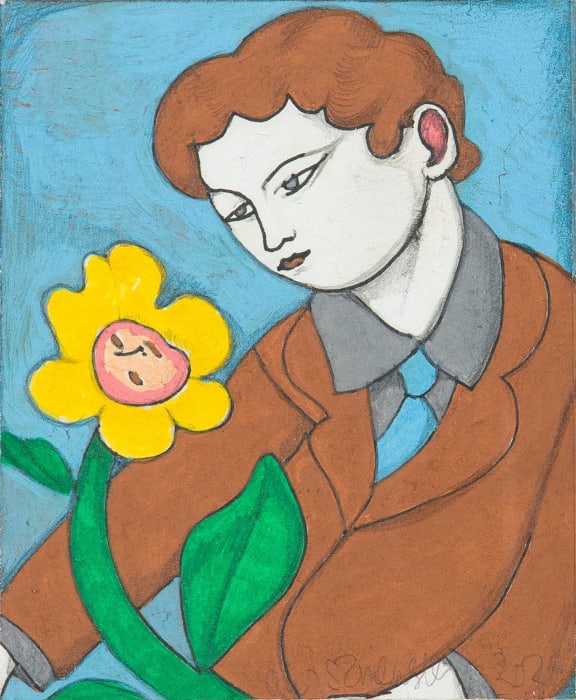 Adrian Wiszniewski Boy with Flower