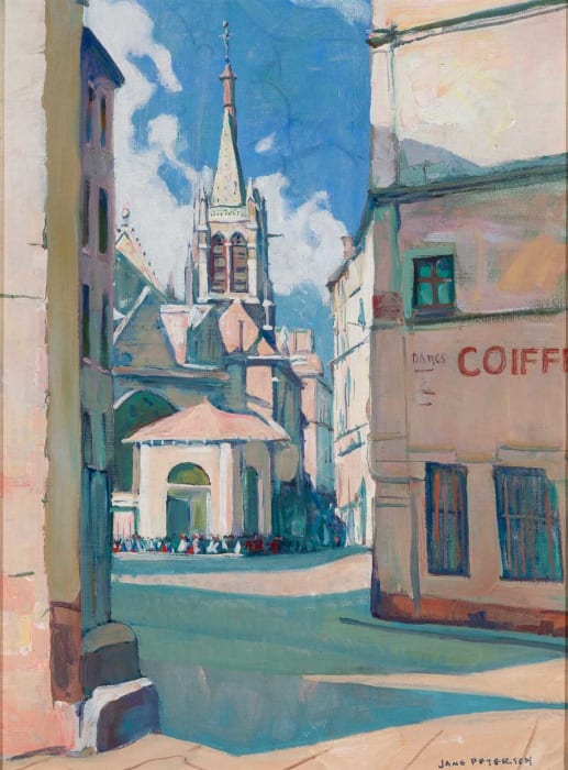 Jane Peterson, Street In Paris (Eglise St. Julien), circa 1910