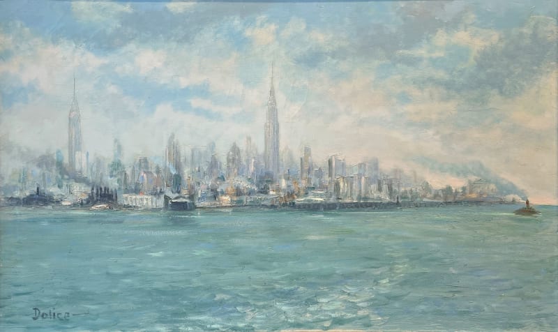 Leon Dolice, View from New York Harbor, circa 1960