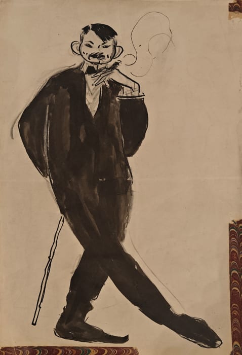 Robert Henri, Self Portrait / Sketch on verso