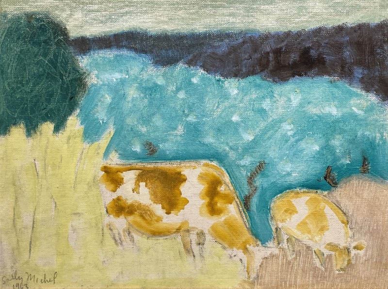Sally Michel Avery, Bucolic Landscape with Cows, 1963