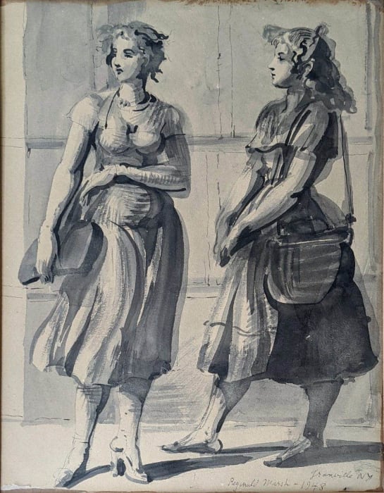 Reginald Marsh, Two Women Walking, Granville, New York, 1948