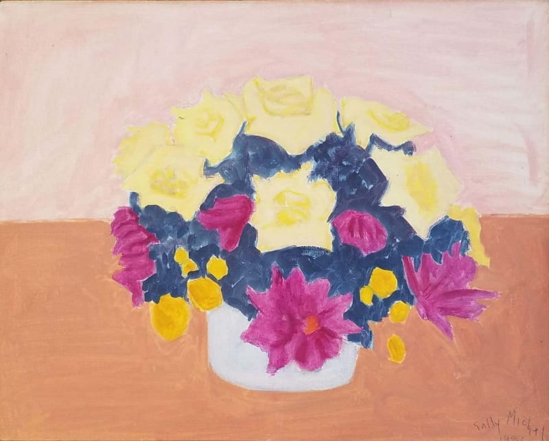 Sally Michel Avery, Pink and Yellow Floral Still Life