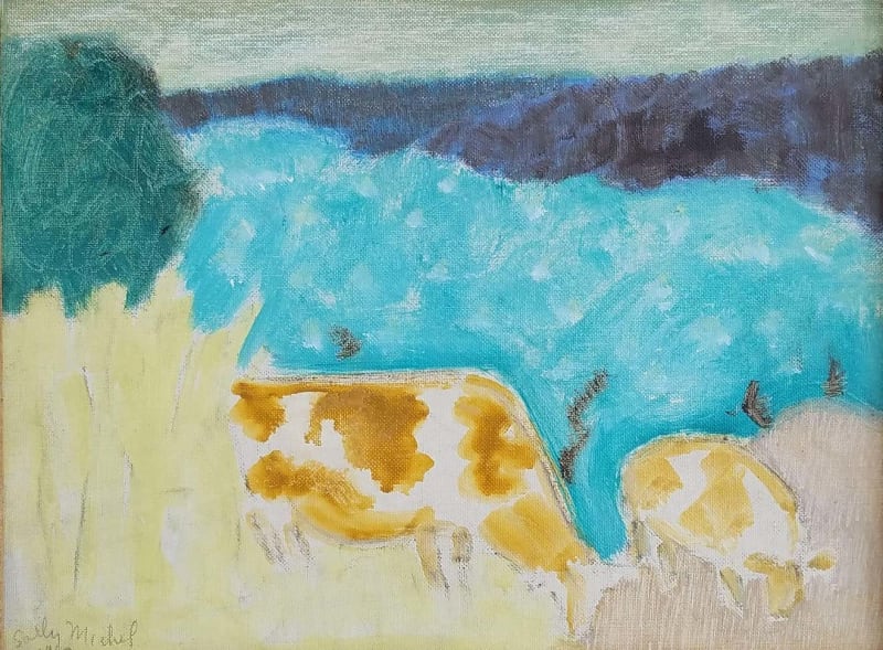 Sally Michel Avery, Bucolic Landscape with Cows, 1963