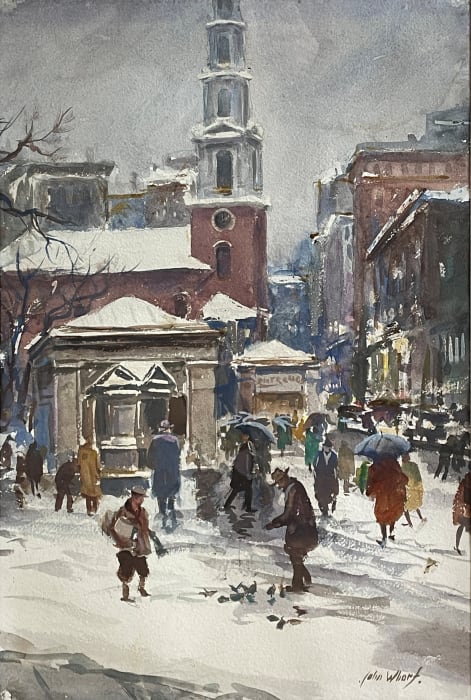 John Whorf, Park Street Church, Boston, circa 1930-45