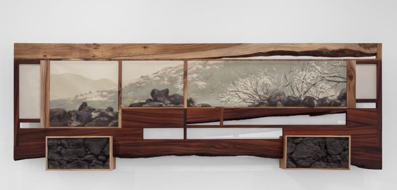 Jonathan Yukio Clark, Sakura in Volcanic Landscape, 2022