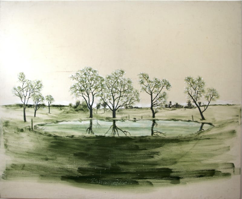 Hans Benda, A Pond Collecting Blossoms, 2020