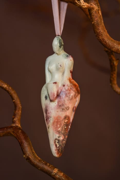 Rhiannon Petrucci, 'The Seed Carrier' – Earth Mother hanging statuette, 2025