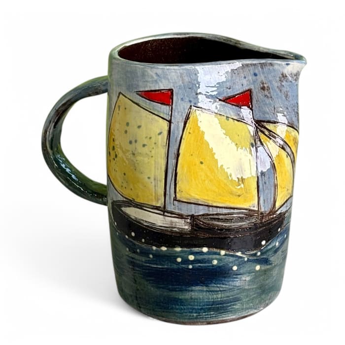 Anne Barrell, Golden Sail and Mackerel – Jug, 2025