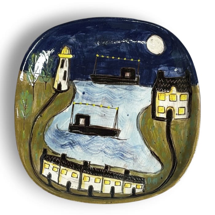 Anne Barrell, By Moon Light - Square Platter, 2025