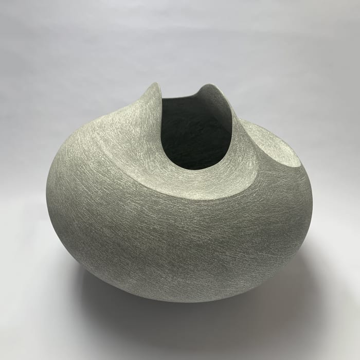 Mitch Pilkington, Low Grey Stoneware Vessel, 2021