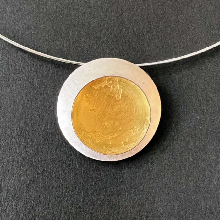 Hannah Souter, Large Gilt Etch Pendant, 2024