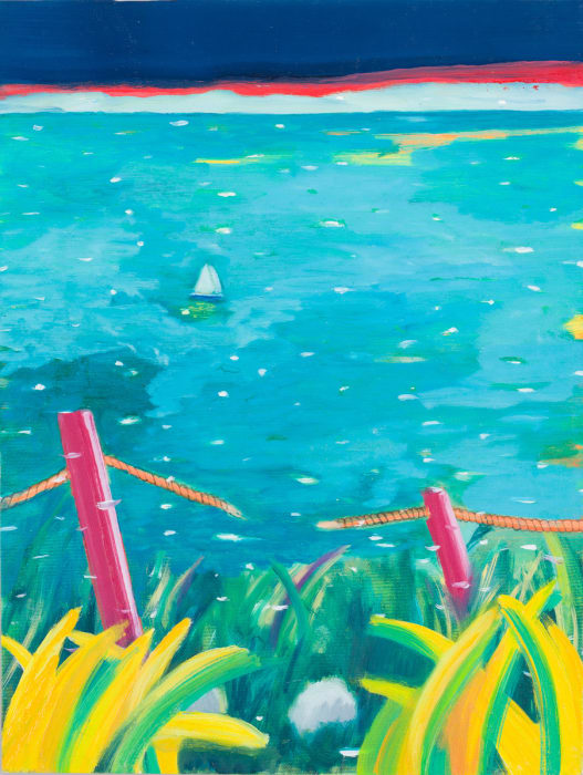Fares Thabet, Boat in the Deep Blue, 2021