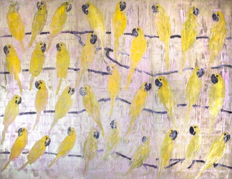 Hunt Slonem, Yellow Macaws, 2016