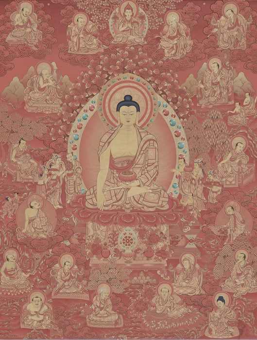 Niangben , Shakyamuni (Red Tangka)