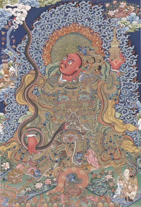 Niangben , Virudhaka (Heavenly King of Growth) (Tangka in colors)